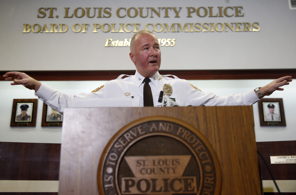St. Louis County Chief of Police Jon Belmar cautions against anyone drawing quick conclusions about the shooings of two officers, but says it’s not likely a coincidence.