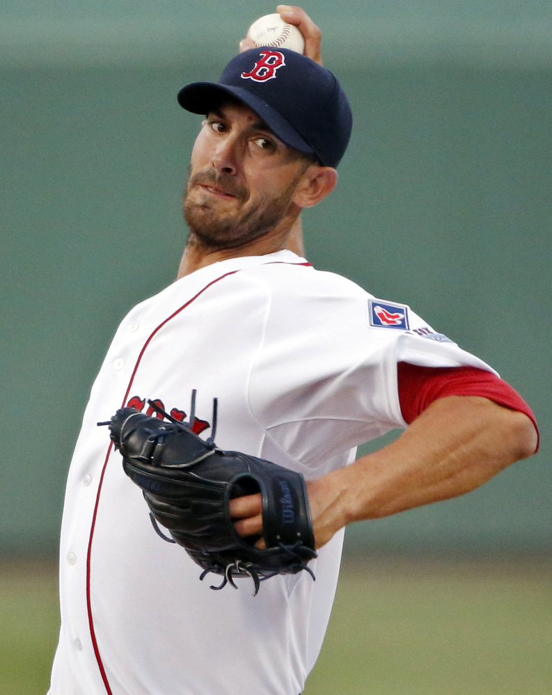 Boston’s Rick Porcello, shown here, and Clay Buchholz are top-flight pitchers but neither is the true ace a staff ought to have.