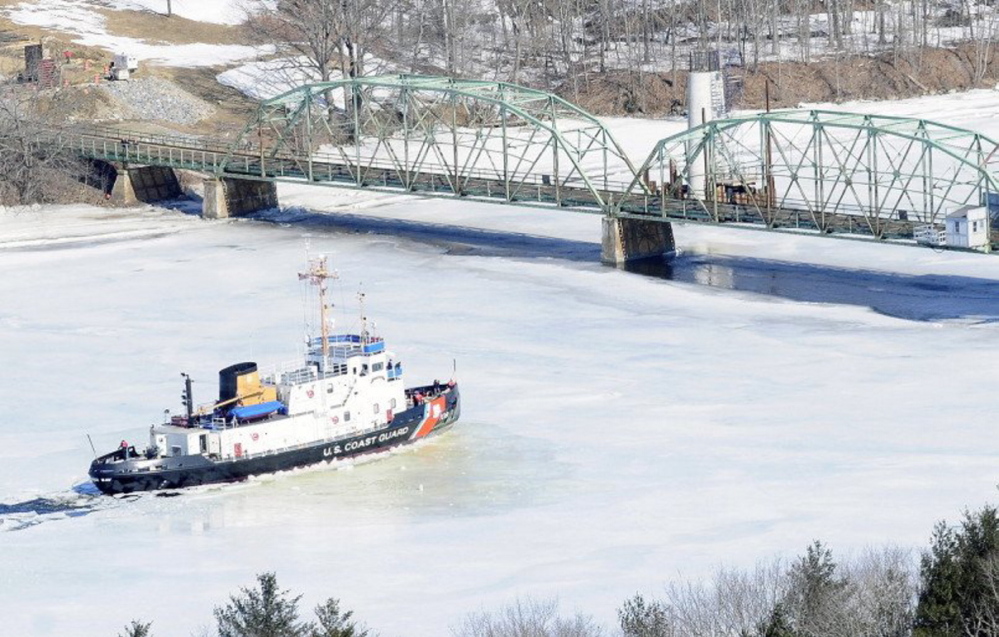 Coast Guard cutters are scheduled to break ice on the Kennebec River the week of March 30.