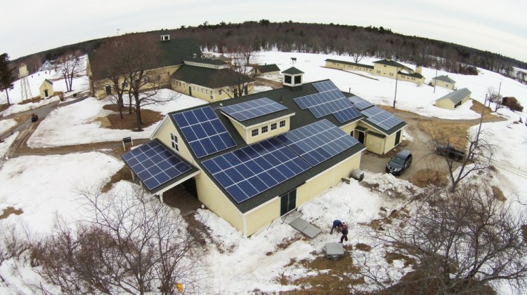 An array of solar panels will help provide electricity at Wells Reserve at Laudholm, which expects to derive all its electricity needs from the sun.