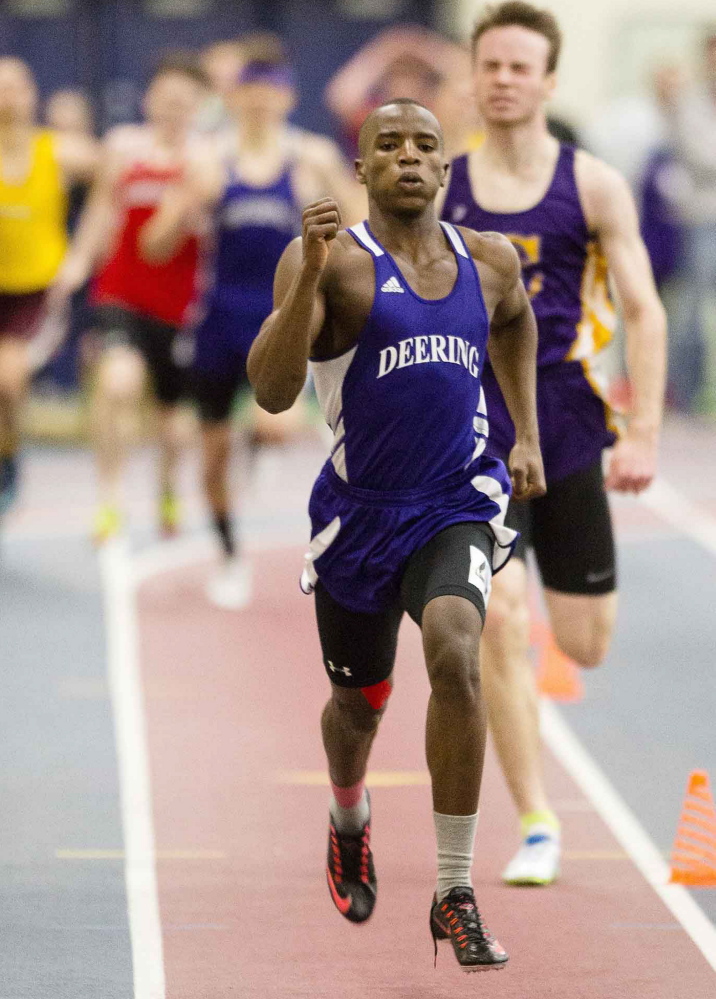 Hany Ramadan of Deering accomplished a huge personal goal last month, not only winning the 400 at the Class A state meet but setting a record of 49.78 seconds. He also won the state championship in the 200.