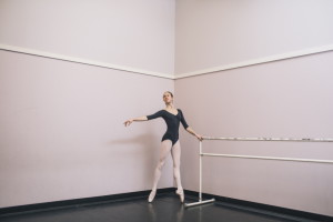 Isabel Wolfe practices in a studio at the Maine State Ballet in Falmouth. The Falmouth High School senior has been accepted at Yale, which she chose for its excellent science programs and the opportunity to continue her dance studies, too. Prestige and exclusivity were factors in her decision, too, she says, but not the most important ones.