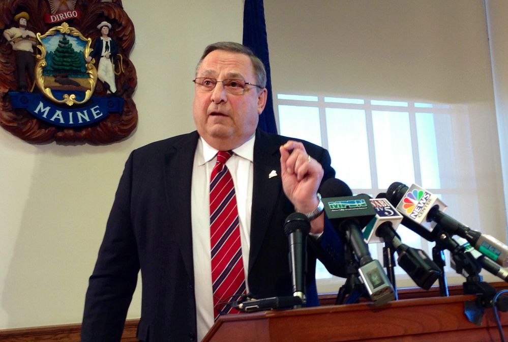Gov. Paul LePage wants to deny any services to immigrants he considers "illegal," a group that in his mind includes asylum seekers.
Press Herald file photo