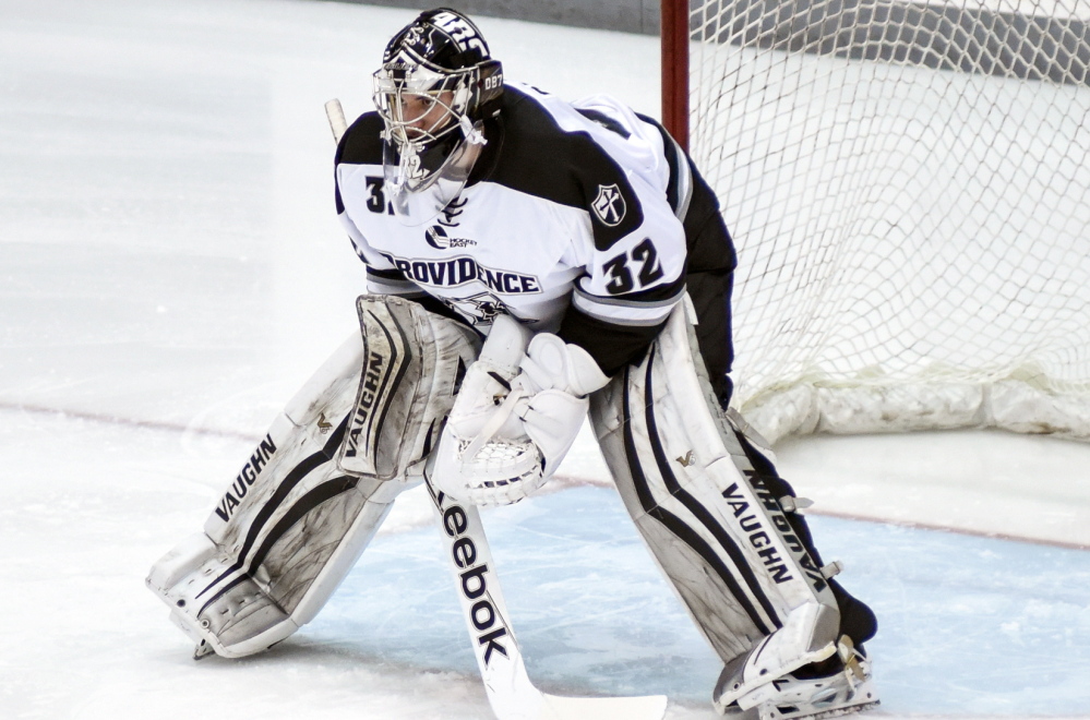 South Portland native Jon Gillies led Providence College to the NCAA championship in April. In his first year of professional hockey, he had season-ending hip surgery Wednesday.