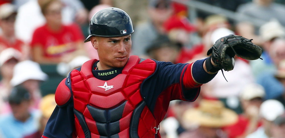 Christian Vazquez was expected to be Boston’s No. 1 catcher, but now the Red Sox are waiting to find out if he’ll need season-ending elbow surgery.