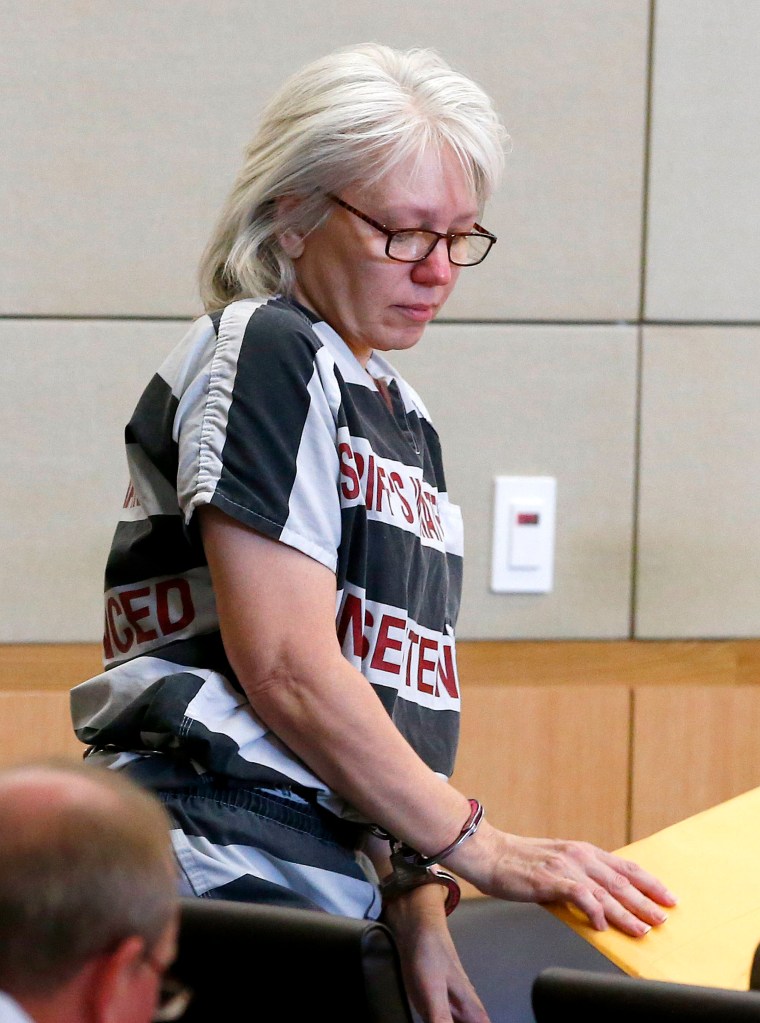 Debra Jean Milke arrives for a hearing at Maricopa County Superior Court in Phoenix in this Aug. 1, 2013, photo. The Associated Press