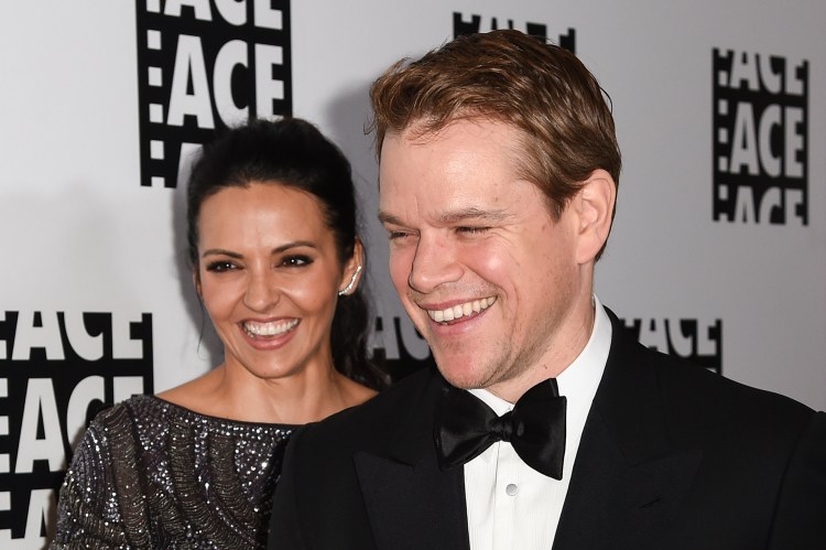 Luciana Barroso, left, and Matt Damon attend the 65th Annual ACE Eddie Awards at the Beverly Hilton Hotel on Jan. 30. The Associated Press