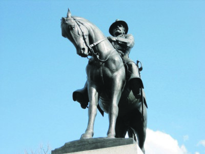 A statue depicting Maj. Gen. Oliver Otis Howard, a native of Leeds, on East Cemetery Hill in Gettysburg, Pa. Photo courtesy of Gettysburg Daily