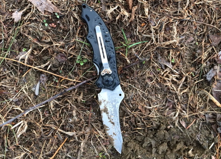 Waterville police released this photograph of a knife they said was used in a stabbing in the city on Sunday night.