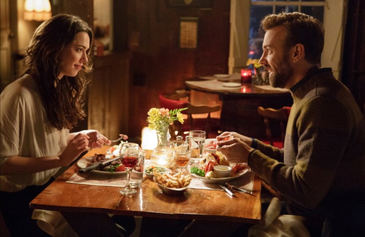 Rebecca Hall and Jason Sudeikis in a scene from “Tumbledown.”