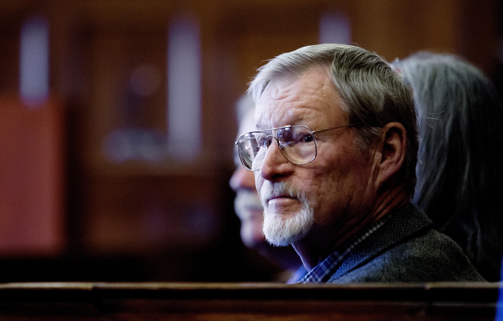 Merrill “Mike” Kimball, 72, of Yarmouth appears in Cumberland County Court on Friday for jury selection in his trial for the shooting at Brown’s Bee Farm on Honey Comb Drive in North Yarmouth.