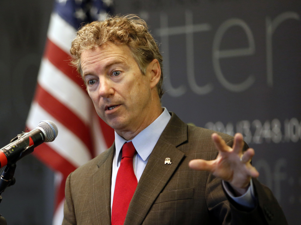 Sen. Rand Paul of Kentucky, a Republican presidential candidate, plans a campaign rally in Freeport next week.