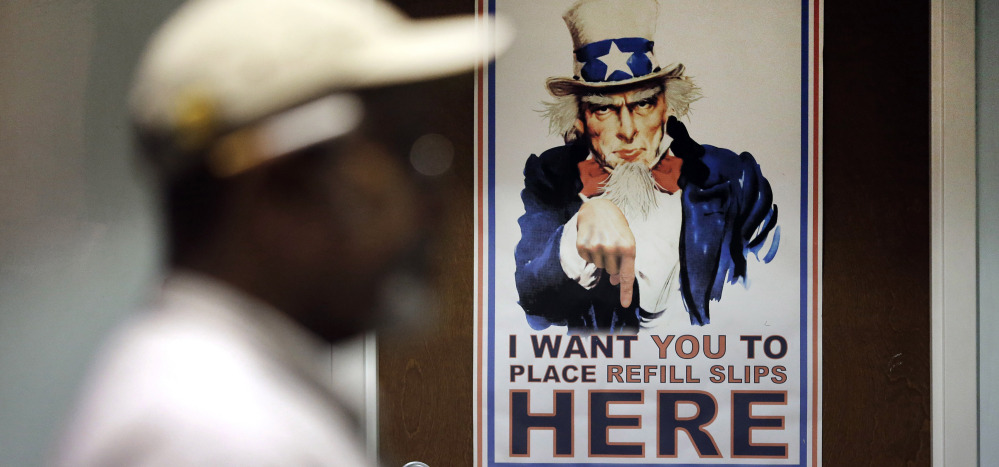 An Uncle Sam poster greets clients at a veterans center in Fayetteville, N.C., an area with high patient wait times.