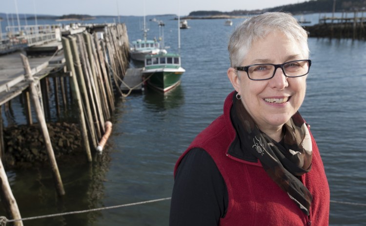Robin Alden, executive director of the Penobscot East Resource Center, at the Stonington waterfront.