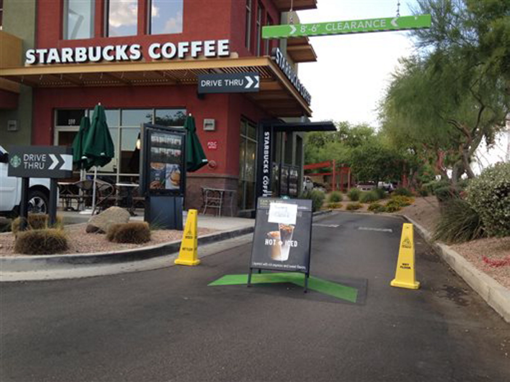 A Starbucks store closes Friday in Phoenix because of computer issues. Starbucks says a sales register computer glitch disrupted sales at company-operated stores in the United States and Canada.