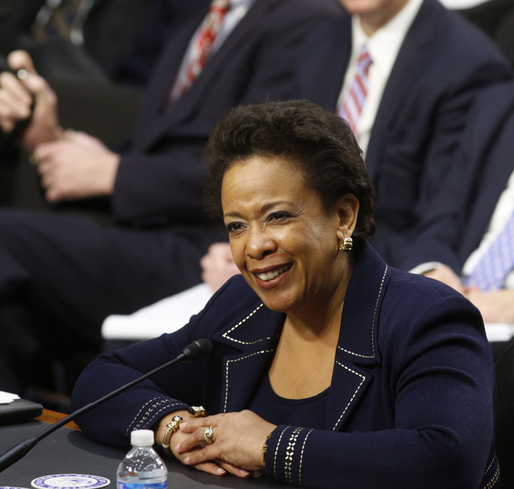 Loretta Lynch smiles at her Senate Judiciary Committee confirmation hearing in January. Lynch has 21 months to serve as attorney general following a long wait for Senate confirmation.