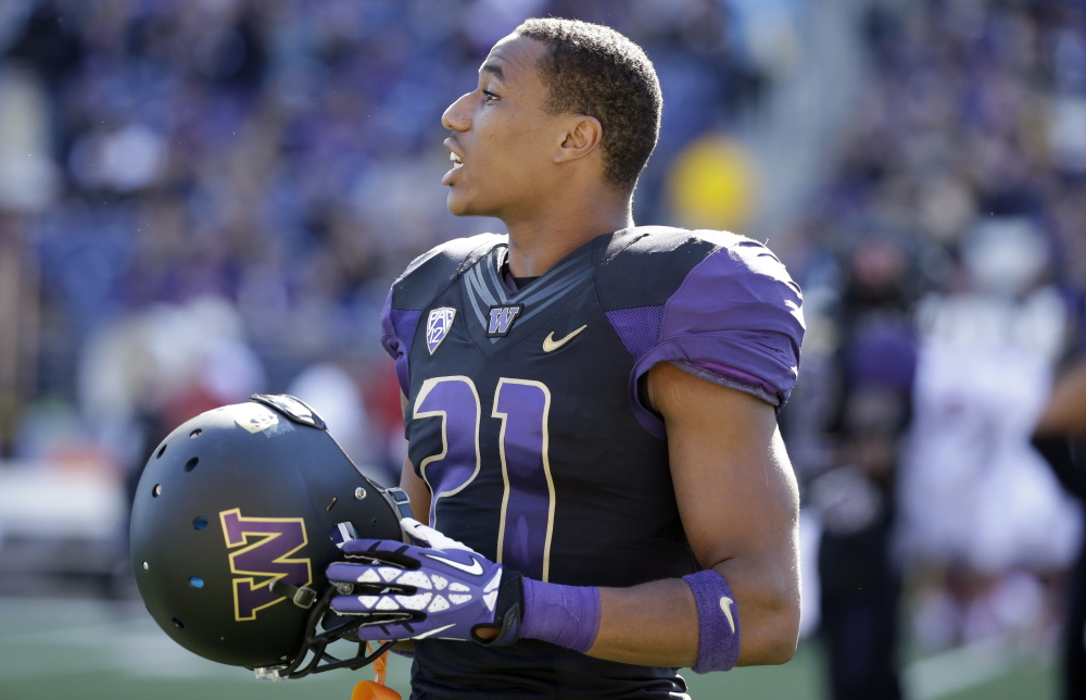 Cornerback Marcus Peters of Washington enters the draft with some baggage – he was suspended for one game and later dismissed from the team last fall following a confrontation with an assistant coach.