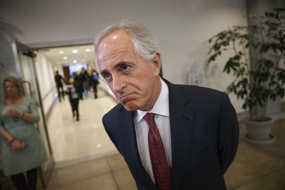 Senate Foreign Relations Committee Chairman Sen. Bob Corker, R-Tenn. His withdrawal comes just a day after he joined Donald Trump at a rally in North Carolina. .J. Scott Applewhite / Associated Press