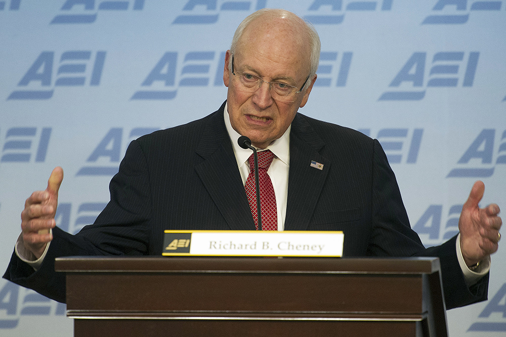 Former U.S. Vice President Dick Cheney speaks at the American Enterprise Institute on Sept. 10, 2014, in Washington, about the current state and future of American foreign policy.  The Associated Press