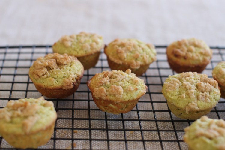 Lime and avocado streusel mini muffins. Avocados are bursting with healthy fats that satisfy, as well as fiber that fills you up. They  also can be used in baked goods in place of other fats. 