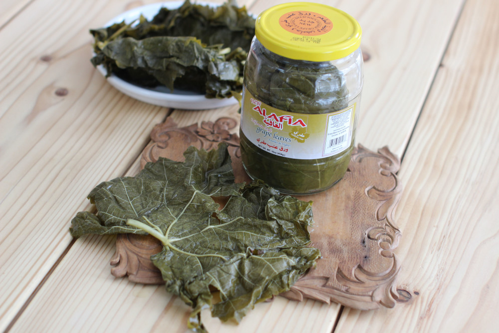 Jarred grape leaves are usually found in the same supermarket aisle as olives and pickles.