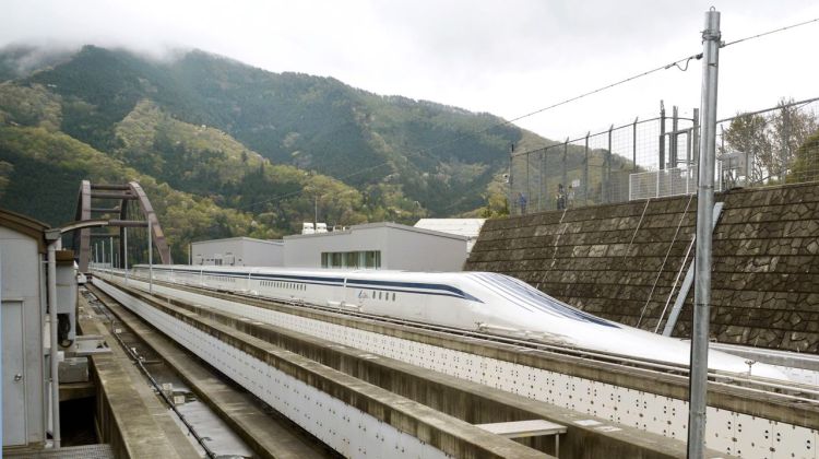 The Japanese maglev train broke the world speed record. The Associated Press