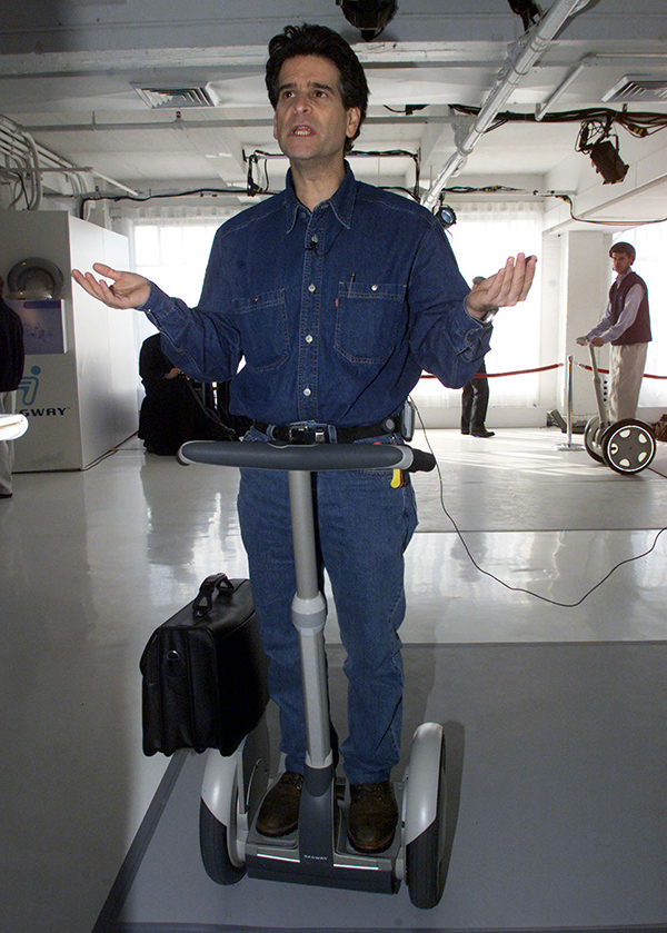 Inventor Dean Kamen introduces the Segway to the media in this December 2001 photo. The Associated Press