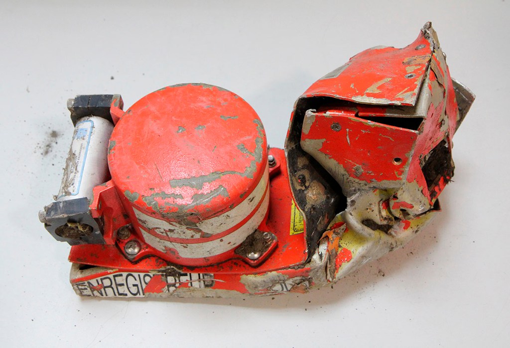 This is the "black box" voice recorder from the Lufthansa Germanwings Airbus that crashed in the Alps, killing all 150 people on board. A second black box – the data recorder – has now been found. (Reuters)