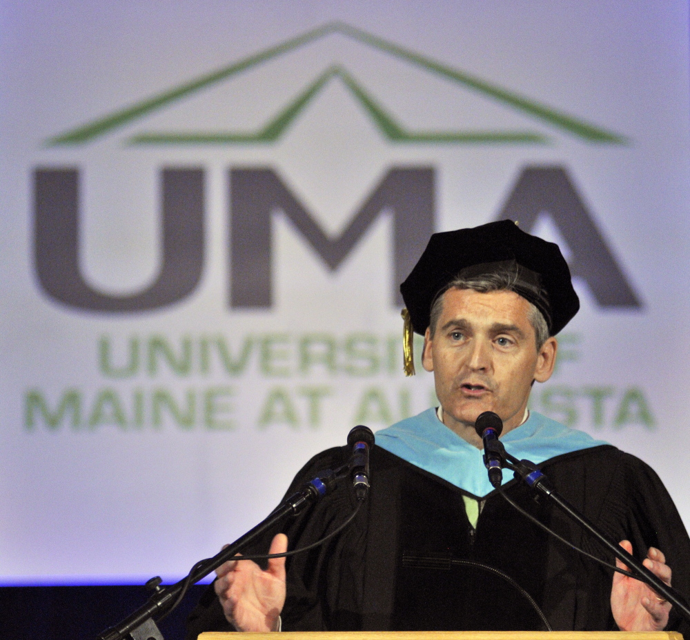 University of Maine at Augusta President Glenn Cummings, shown here at commencement ceremonies earlier this month, was appointed president of the University of Southern Maine on Wednesday.
