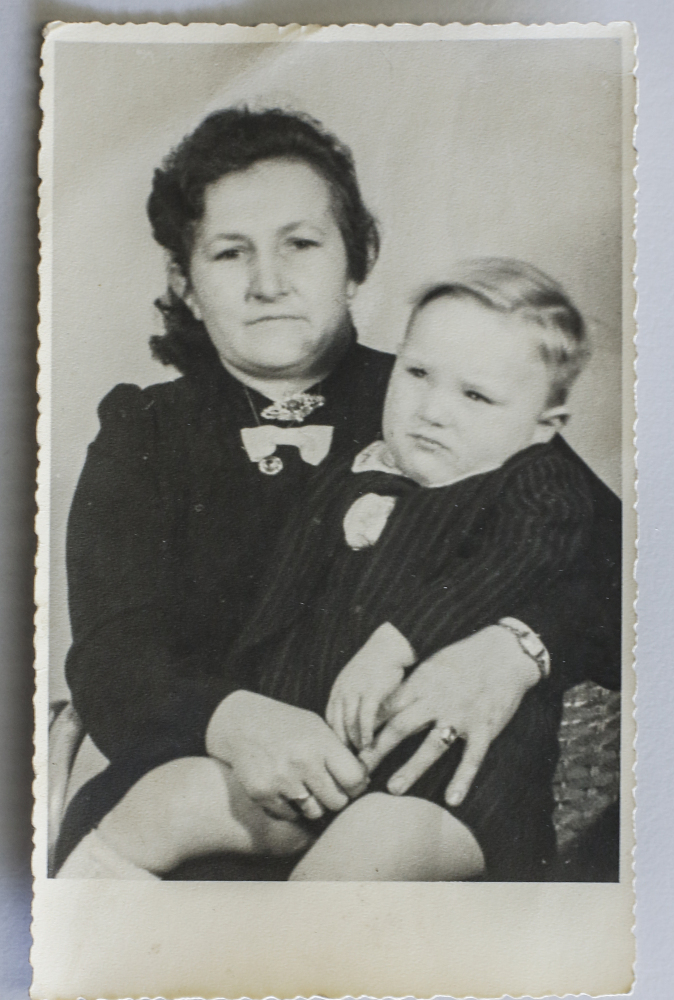 Paul Schmitz as a baby with his German mother. Schmitz, son of a United States WWII soldier, was mistreated as a kid because he was a "Yank." 