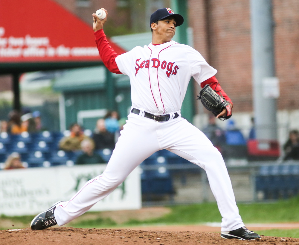 Sea Dogs pitcher William Cuevas dealt with runners in scoring position in all of his six innings of work, but struck out six as he lowered his ERA to 2.93 in a win at Hadlock Field on Monday.