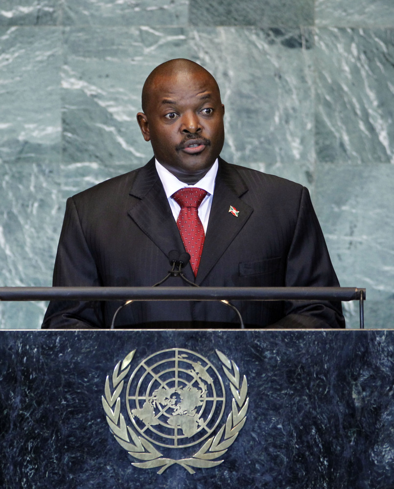 Burundi’s President Pierre Nkurunziza addresses the 66th session of the United Nations General Assembly at U.N. headquarters in New York on Sept. 23, 2011.