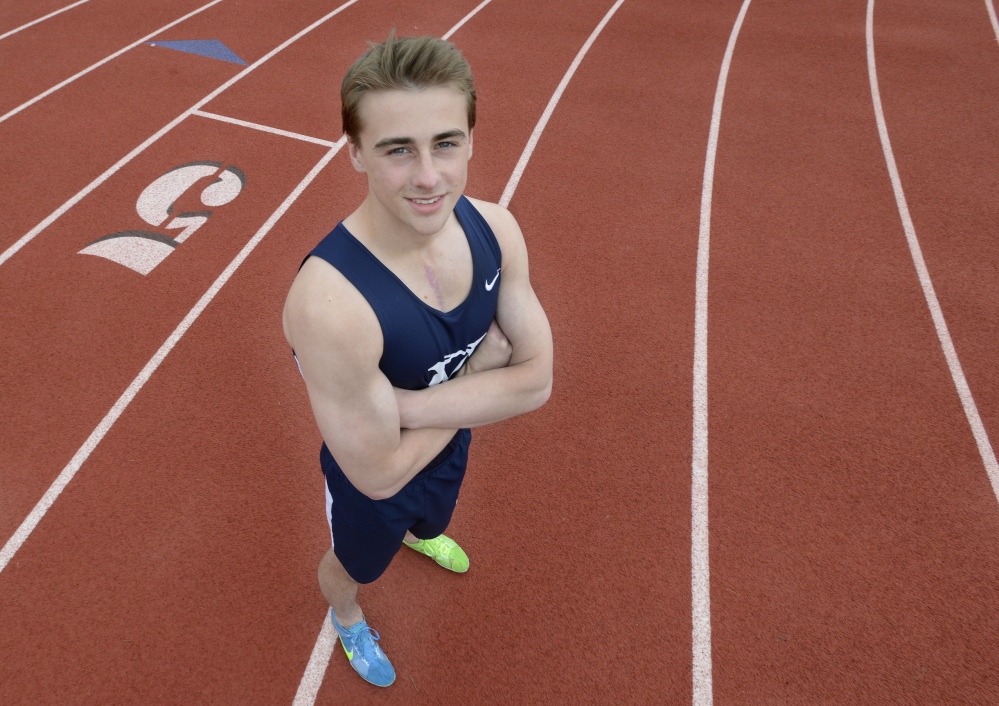 Sam Gerken, who looks to continue his success in track for Yarmouth’s outdoor season, had to build his stamina during the cross country season after heart surgery in June.