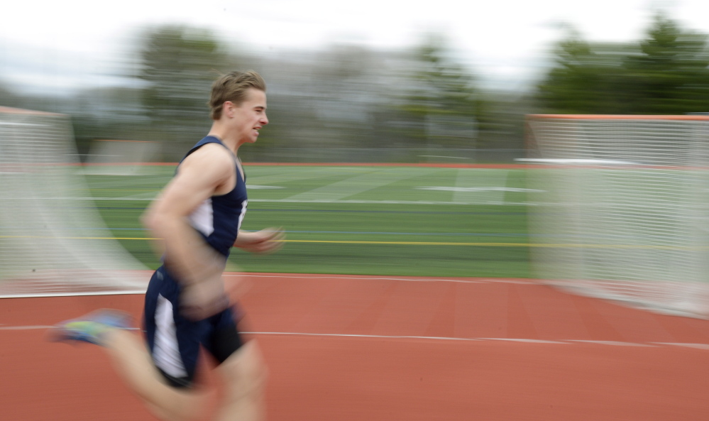 Sam Gerken, who had heart surgery days after his birth because of a rare condition, needed another one last June. He was concerned that it would limit his running for Yarmouth High, but by the end of the indoor track season he was second in the 800 at the Class B state meet.