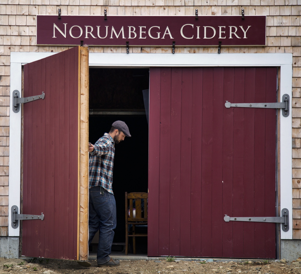 Noah Fralich, owner of Norumbega Cidery in New Gloucester, received legal help from the Conservation Law Foundation in trademarking his product.