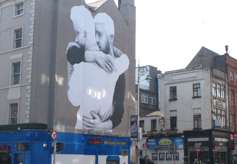 Homosexual acts were illegal in Ireland as recently as 1993, but attitudes have changed, as shown by this mural in Dublin.