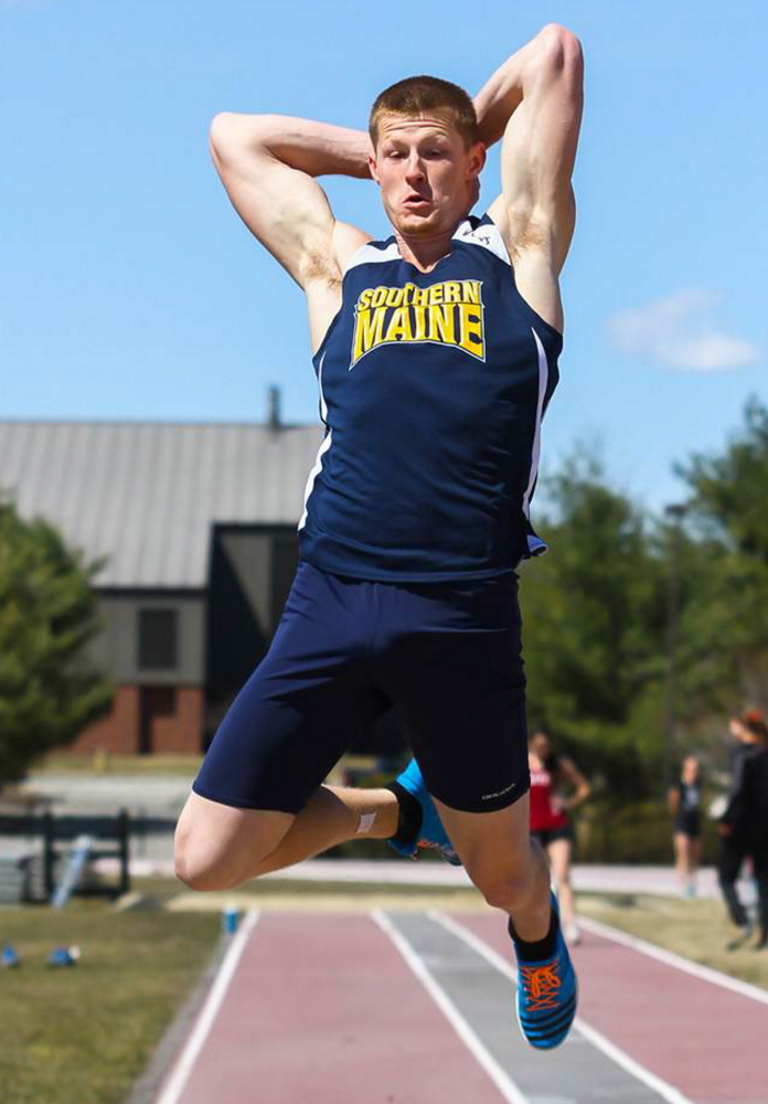 Jamie Ruginski may have taken a winding road to the USM track team (a year at UMaine, 125 days snowboarding in California), but since enrolling at USM, he’s made the most of it. This weekend, in his final collegiate track meet, Ruginski will seek a second national triple jump title, to go with the two he’s won indoors.