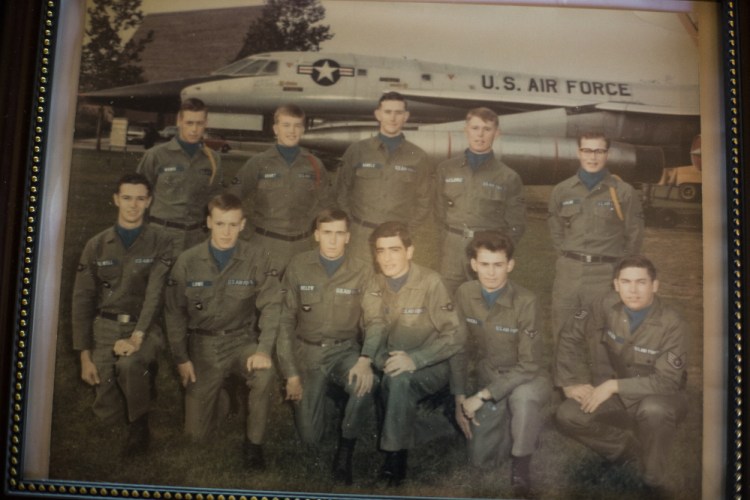 In picture of a 1960s photo from Chanute Air Force Base, Glen Lowe is second from left in the front row.