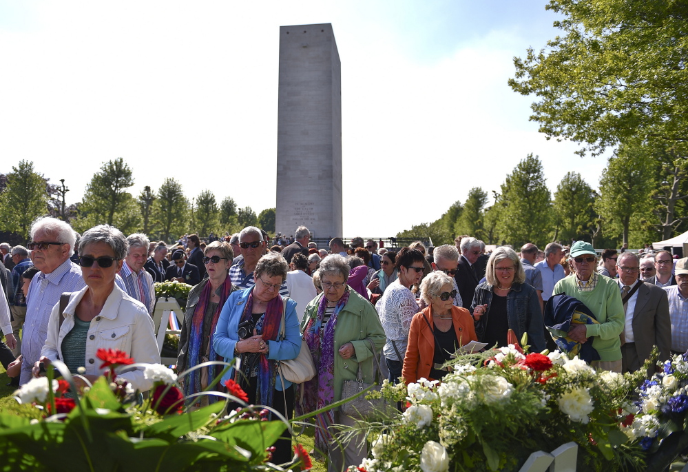 Thousands gather for the Memorial Day ceremony at the Netherlands American Cemetery on Sunday in Margraten, where more than 8,000 U.S. servicemen killed in World War II are buried.