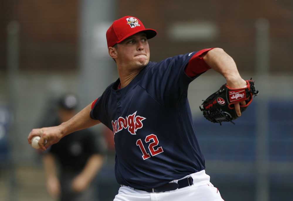 Portland’s Mike Augliera pitched seven shutout innings as the Sea Dogs beat the Reading Fightin Phils 8-2 on Monday at Hadlock Field.