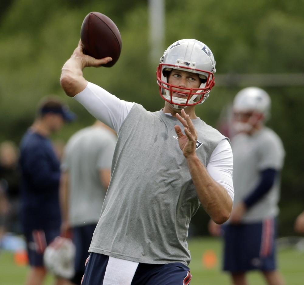 Patriots quarterback Tom Brady was there throwing passes during team activities on Friday, but he didn’t stick around to speak with reporters afterward.