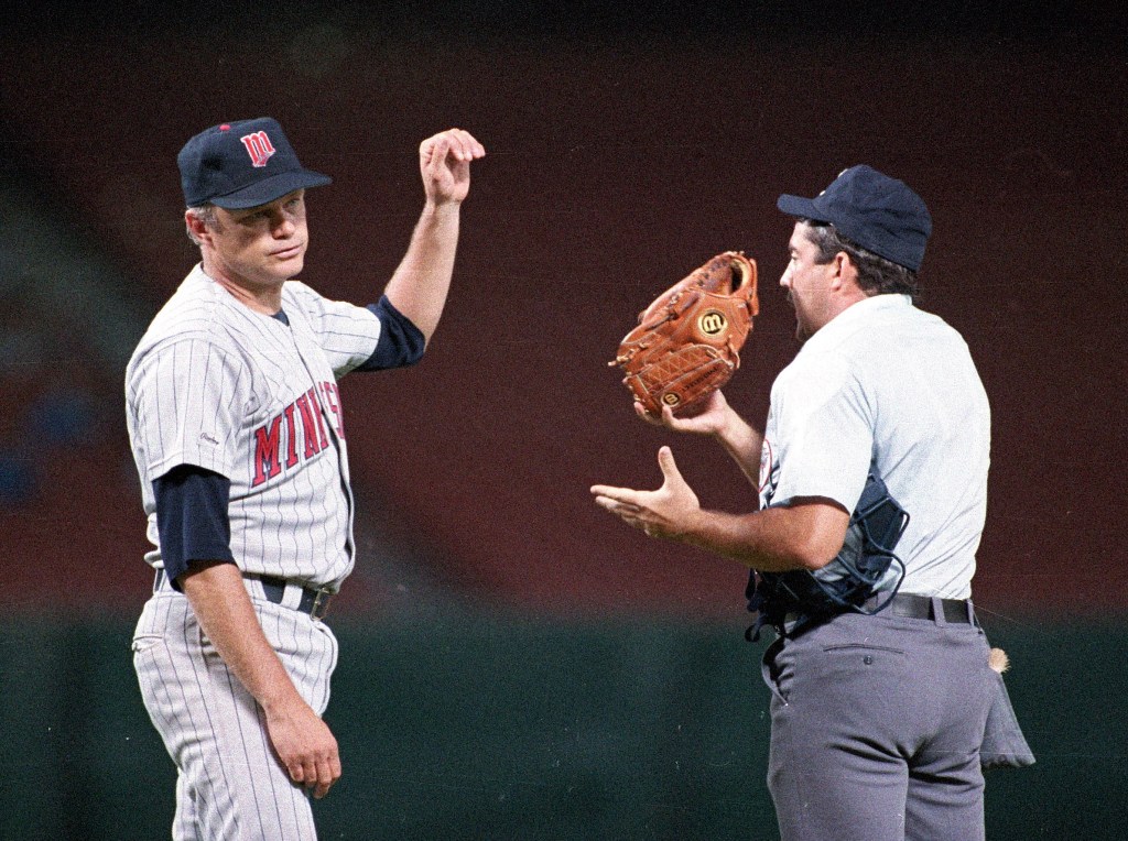 Minnesota Twins pitcher Joe Niekro was caught using a piece of emory board to scuff baseballs during a game in 1987 after an unsuccessful attempt to distract umpire Tim Tschida and dispose of the evidence.
