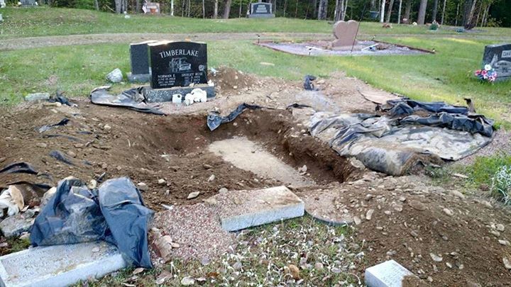 Someone dug up a grave at the Pleasant Hill Cemetery in Etna.