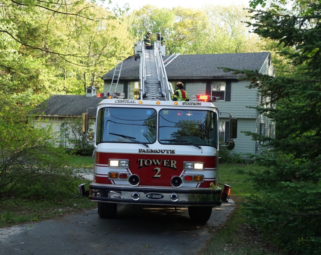 No one was injured in a fire at 12 Brookside Drive in Falmouth on Sunday.
Scott Dolan photo