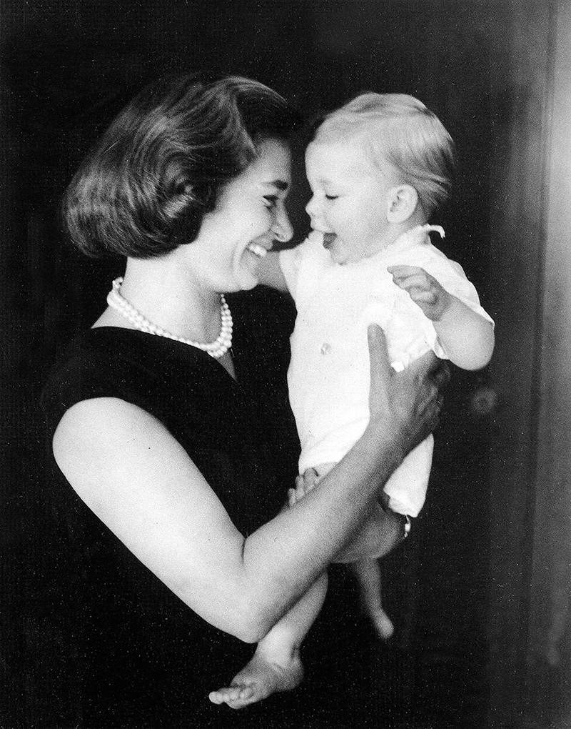 Margaretta "Happy" Rockefeller holds her son Nelson Rockefeller Jr. at their New York City apartment in this IMay 31, 1965, photo.