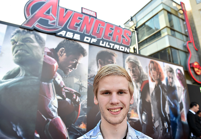 Blogger Reid Jones at the premiere for “Avengers: Age of Ultron,” in Los Angeles. The Associated Press
