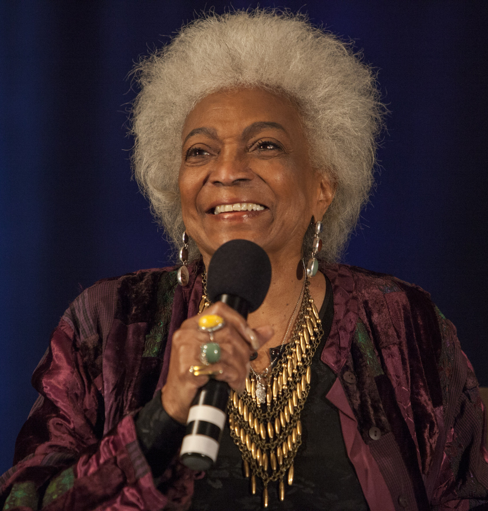 Nichelle Nichols is having full conversations and is in good spirits after suffering a stroke, her manager says.