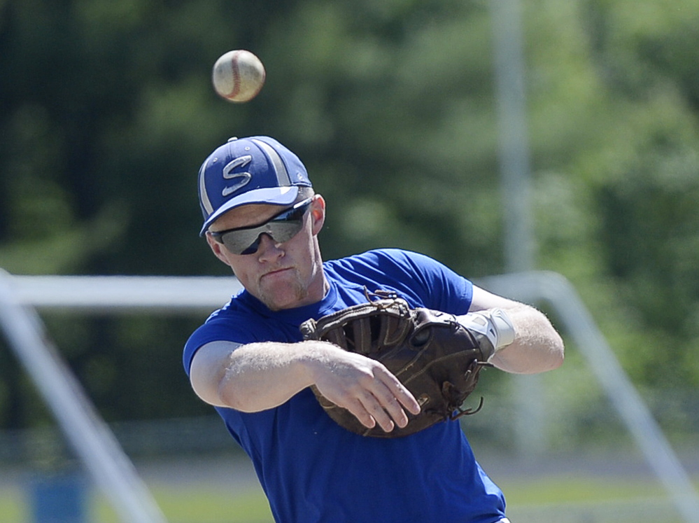 Sacopee Valley's Michael Pingree makes a throw during practice Thursday. Shawn Patrick Ouellette/Staff Photographer