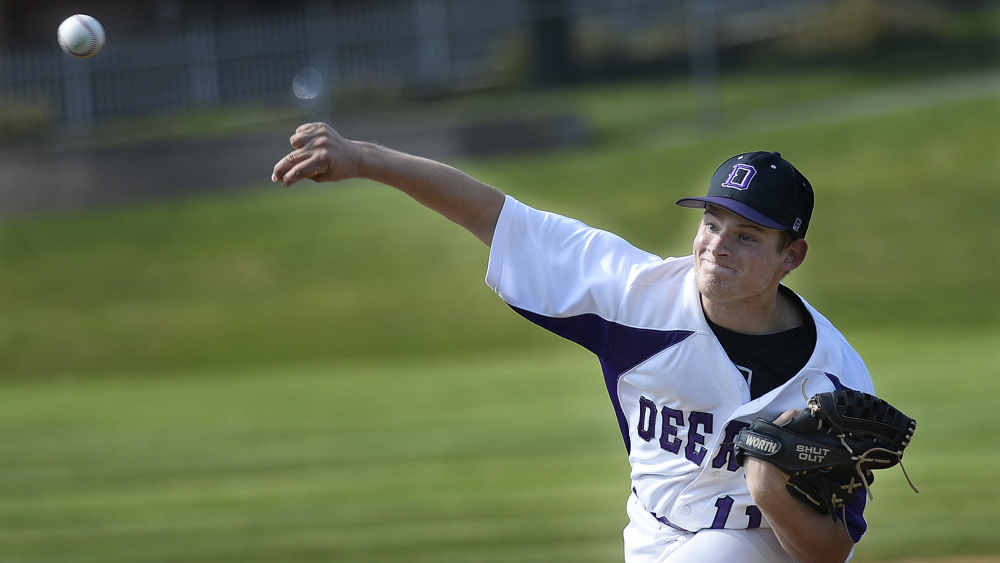 June 9: Sam Luebbert of Deering pitched a five-hitter with seven strikeouts in leading the Rams to their first playoff win since 2010.