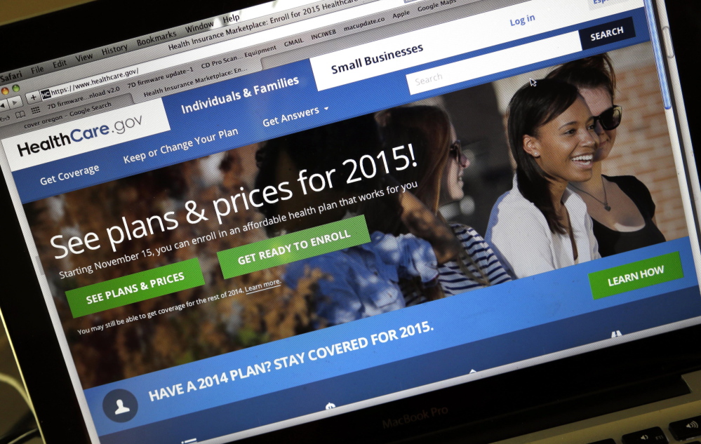 The HealthCare.gov website, where people can buy health insurance, is shown on a laptop screen.
AP file photo